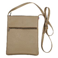 Pochette bandoulière cuir taupe - Frandi 