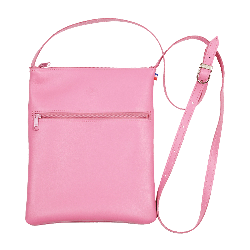 Pochette bandoulière cuir rose - de face