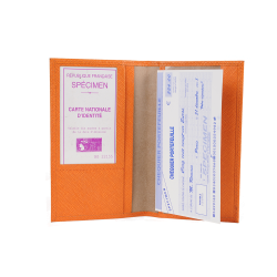 Porte chéquier orange - ouvert