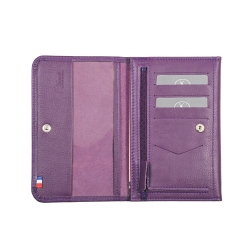 Porte papier violet - de face ouvert