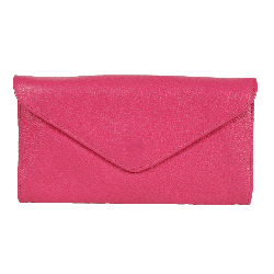 Pochette cuir rose - de face fermé