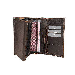Portefeuille homme cuir nubuck - volet ouvert