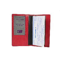 Porte chéquier cuir rouge