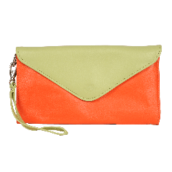 Sac orange et vert bicolore - face