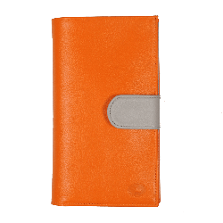 Compagnon cuir orange et gris - de face