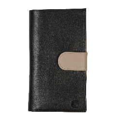 Compagnon cuir noir et taupe - de face