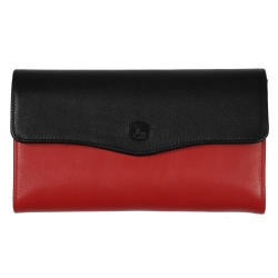 Portefeuille rouge et noir - de face
