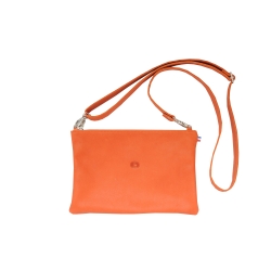 Sac femme en cuir avec bandoulière orange - Frandi