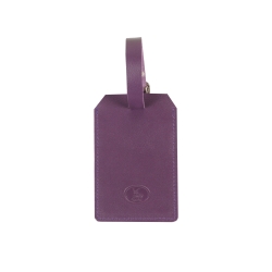 Etiquette cuir violet pour valise