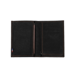 Portefeuille en cuir noir 12 cm - Frandi