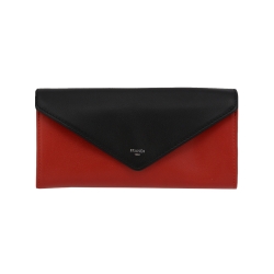 Grand portefeuile femme en cuir rouge et noir - 03956 Frandi