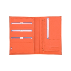 Portefeuille femme orange en cuir - 03786 Frandi