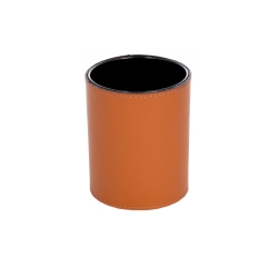 Pot crayon en cuir grainé camel - Frandi