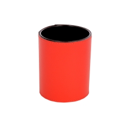 Pot crayon rouge en cuir 