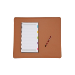 Sous main de petite taille en cuir camel - Frandi