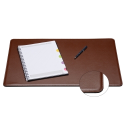 Sous main luxe en cuir marron avec grain dauphin - Frandi