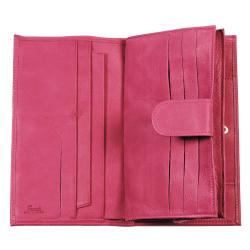 Portefeuille femme compagnon cuir fushia