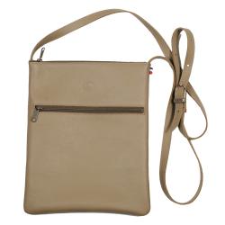 Pochette bandoulière cuir taupe - Frandi 