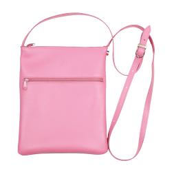 Pochette bandoulière cuir rose - de face