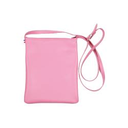 Pochette bandoulière cuir rose - de face