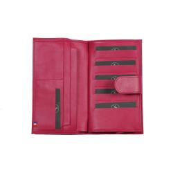 compagnon cuir femme fushia - ouvert