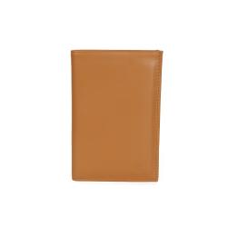 Portefeuille cuir camel et beige - ouvert