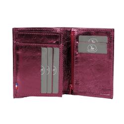 Portefeuille aubergine en cuir - Frandi