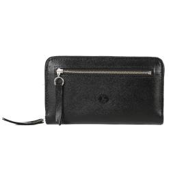 Compagnon en cuir noir de face