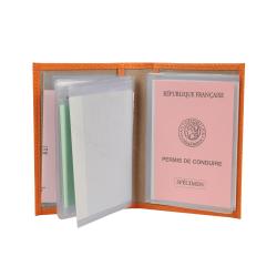 Porte papier orange en cuir - Frandi