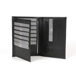 Portefeuille cuir noir safiano