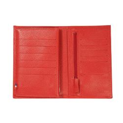 Portefeuille rouge en cuir pour homme