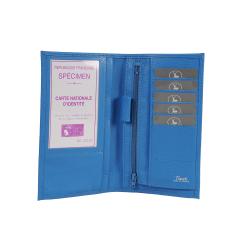 Porte chequier en cuir bleu - Frandi