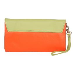 Sac orange et vert bicolore - face