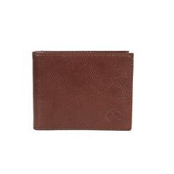 Portefeuille cuir lisse marron - de face