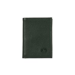 Porte cartes cuir vert - ouvert