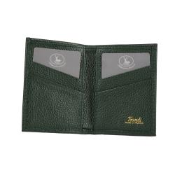 Porte cartes cuir vert - ouvert