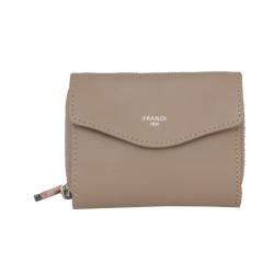 Portefeuille femme en cuir taupe - ref 03885