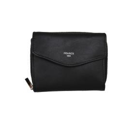 Portefeuille cuir noir femme- Frandi