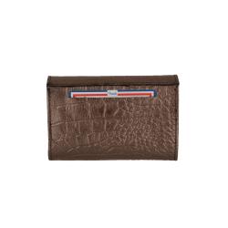 Frandi porte monnaie croco en cuir bronze