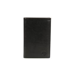 Portefeuille cuir luxe noir - ouvert