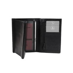 Portefeuille homme cuir noir - volet ouvert