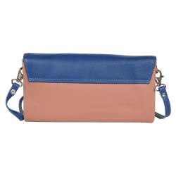 Sac cuir bleu dur et poudre - face