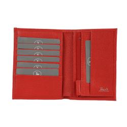 Portefeuille rouge en cuir femme