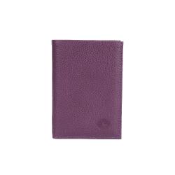 Portefeuille violet en cuir - de face