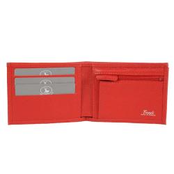 Portefeuille rouge en cuir grainé