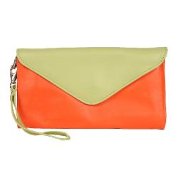 Sac orange et vert bicolore - face