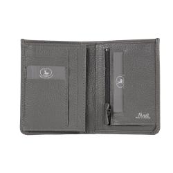 Portefeuille gris en cuir grainé - Frandi