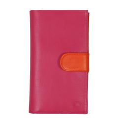 Compagnon fushia et orange en cuir