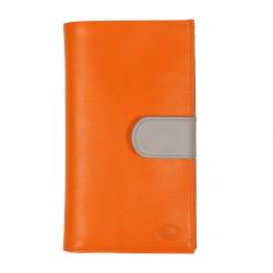 Compagnon cuir orange et beige 