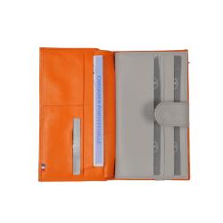 Compagnon cuir orange et beige 